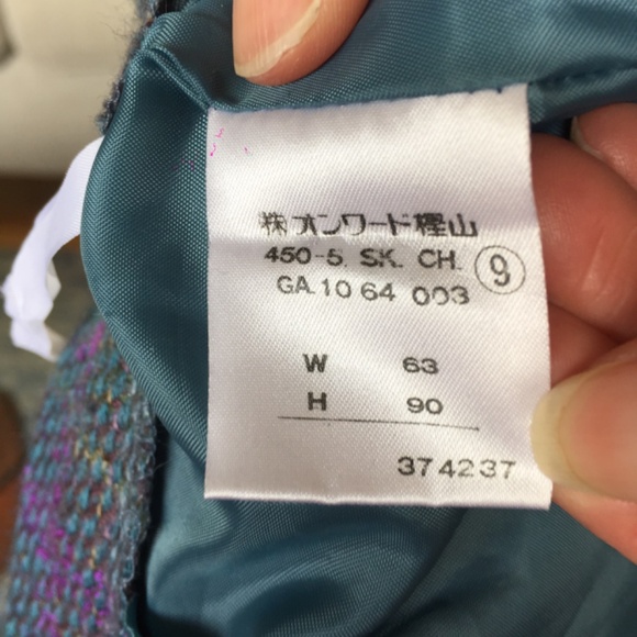 Pencil skirt peacock plaid - size 4 - Picture 5 of 8